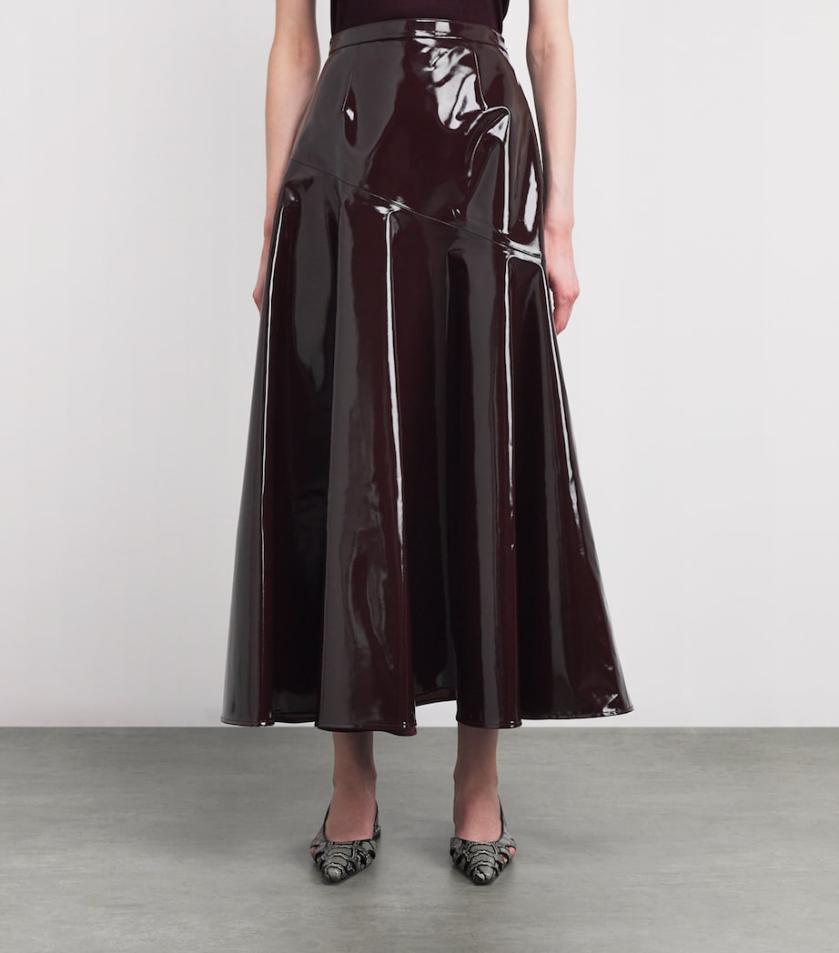 Coated Tess Midi Skirt AUBERGINE Image 2