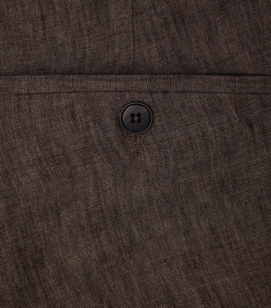 Sunspel Mens Linen Slim Trousers Brgw Dark Walnu Image 6