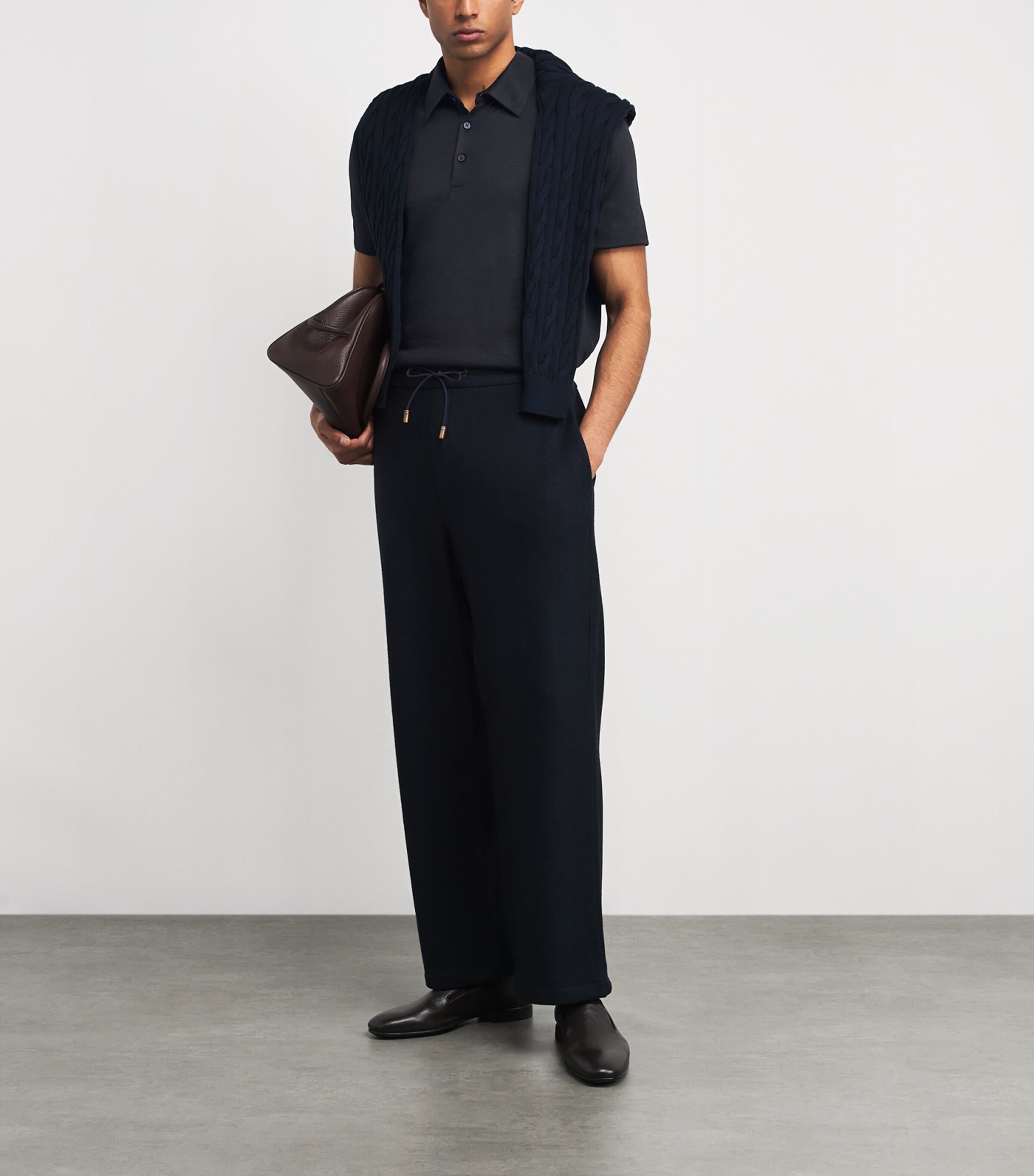 Cashmere Polo Shirt 43009 DARK BLUE Image 2