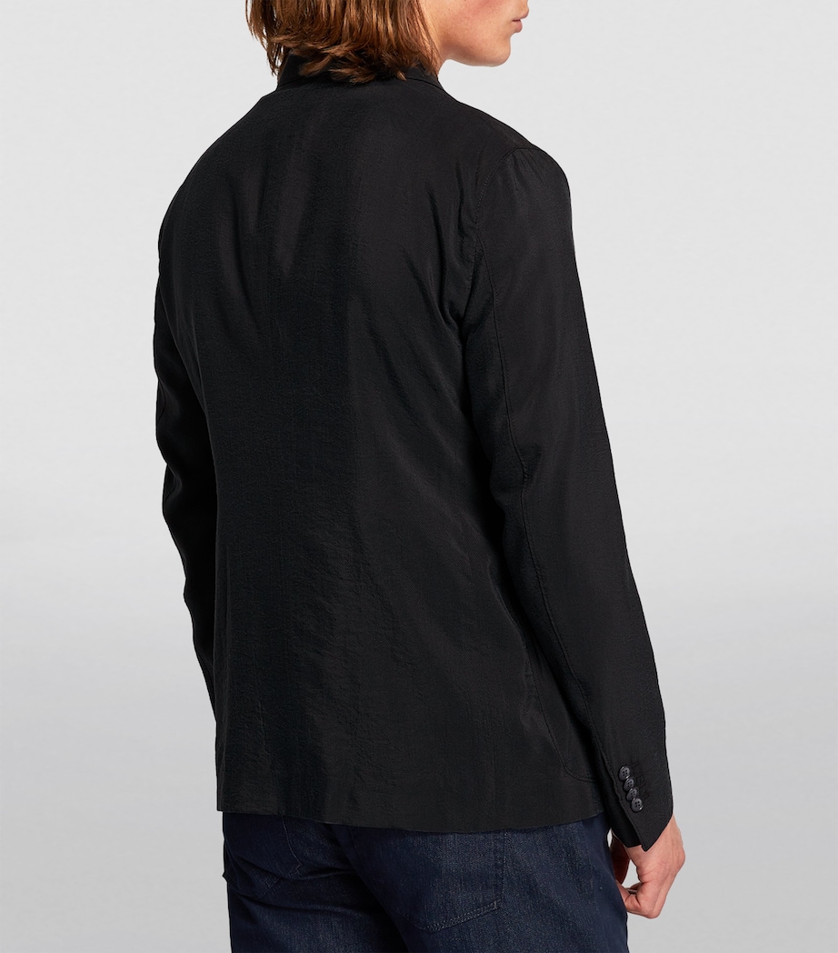 Silk-Blend Double-Breasted Blazer UBWF Image 4