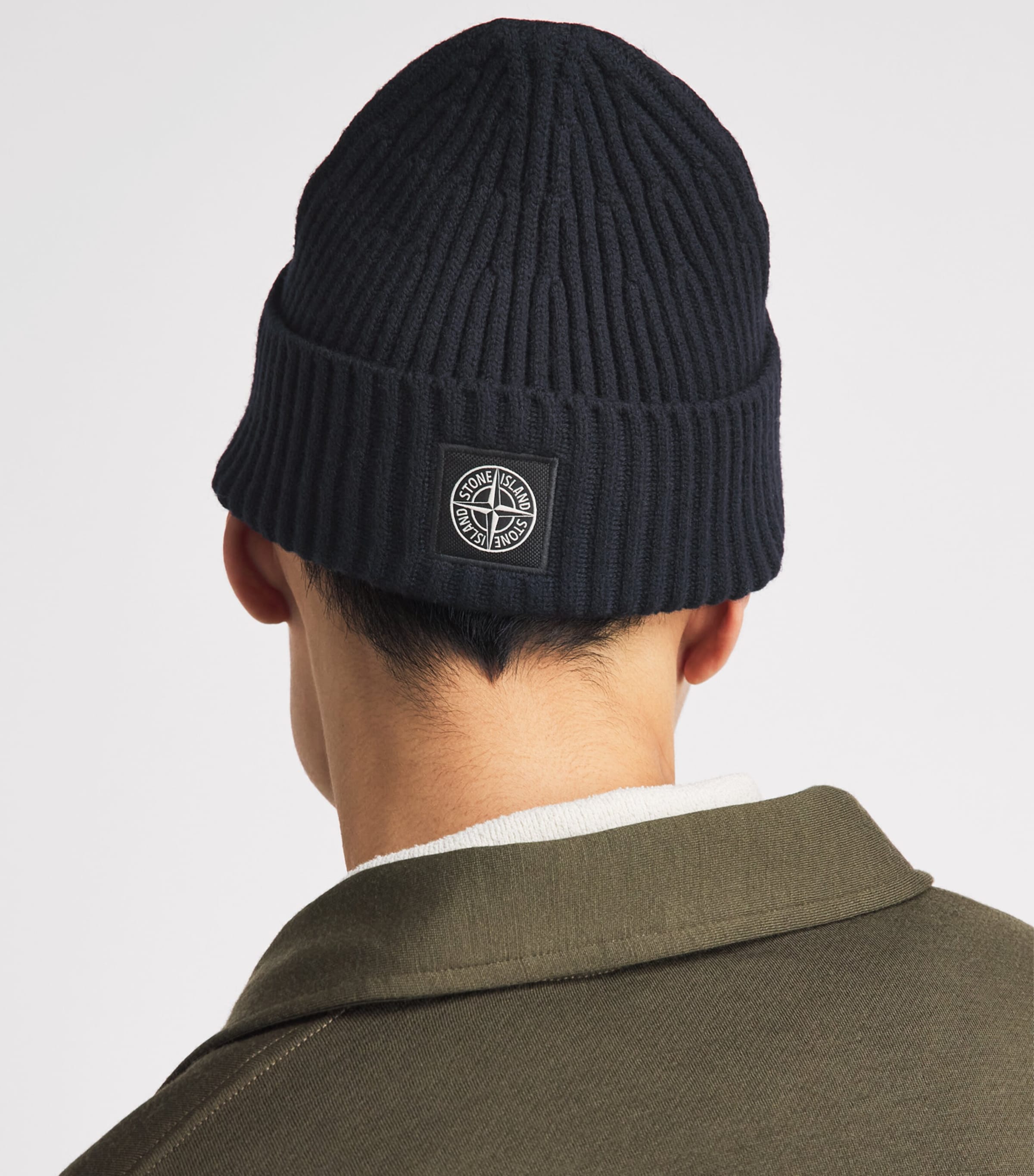 Stone Island Virgin Wool Logo Beanie Image 2