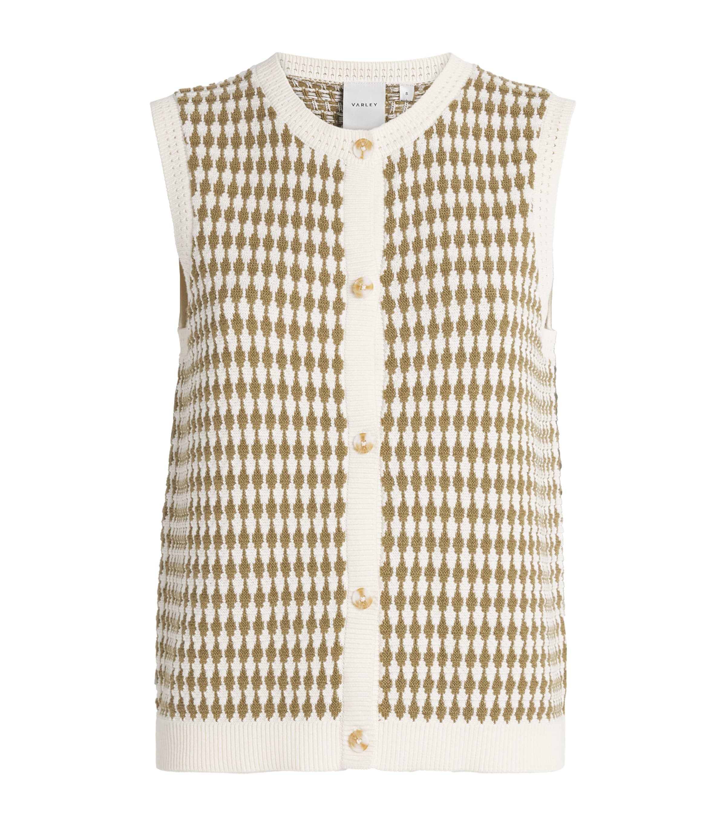 Varley Womens Cotton Aura Vest Egret / Golden Olive Image 1