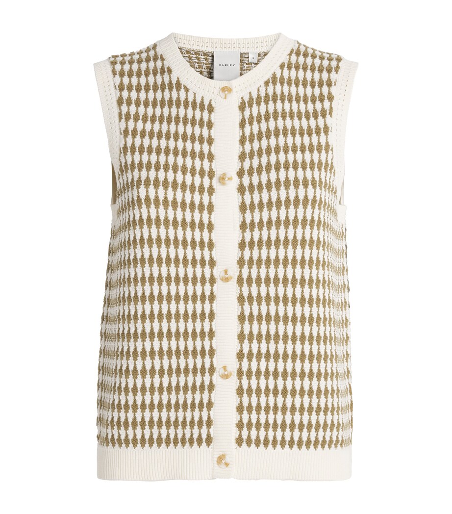 Varley Womens Cotton Aura Vest Egret / Golden Olive Image 1