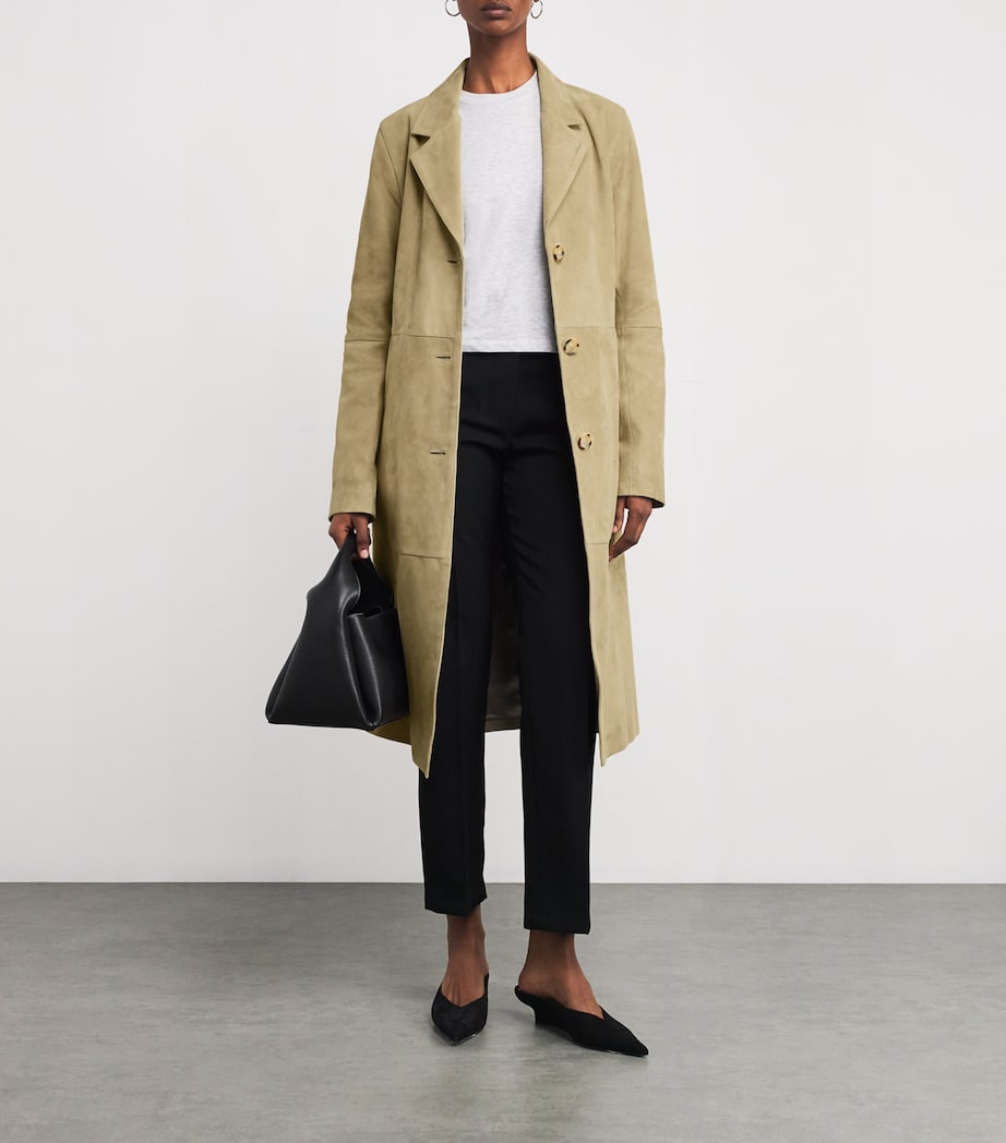 Toteme Womens Suede Cinched Coat Desert Image 2