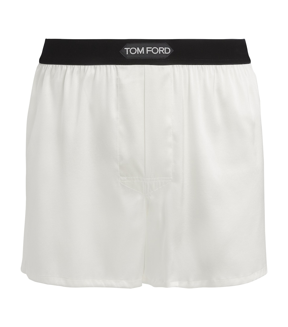 Stretch-Silk Boxer Shorts 100 WHITE Image 1
