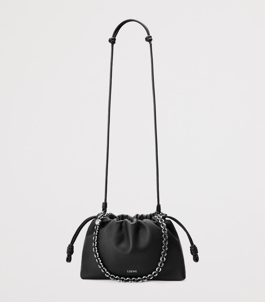 Medium Leather Flamenco Shoulder Bag BLACK Image 8