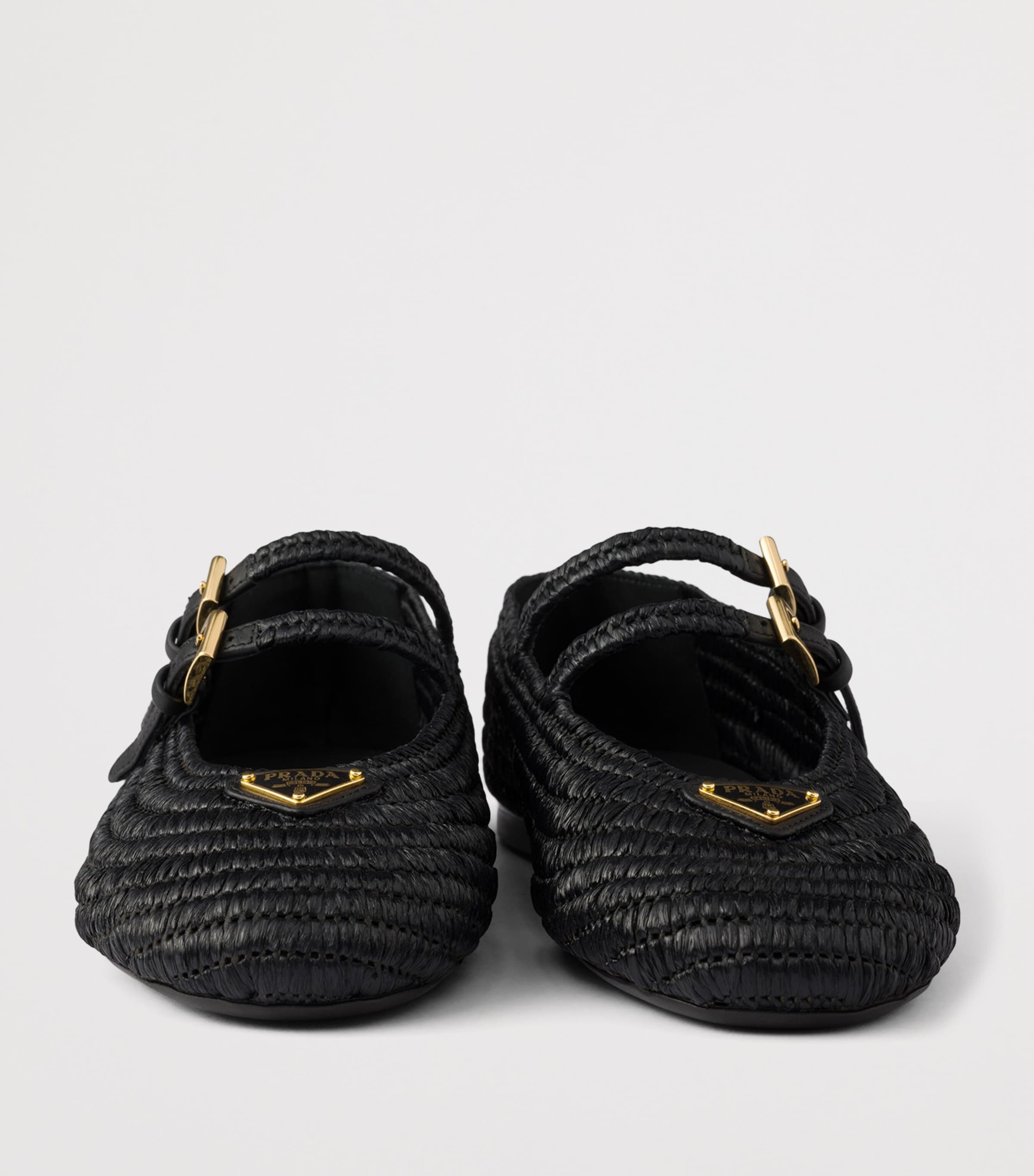 Prada Crochet Triangle Ballet Flats Black Image 5