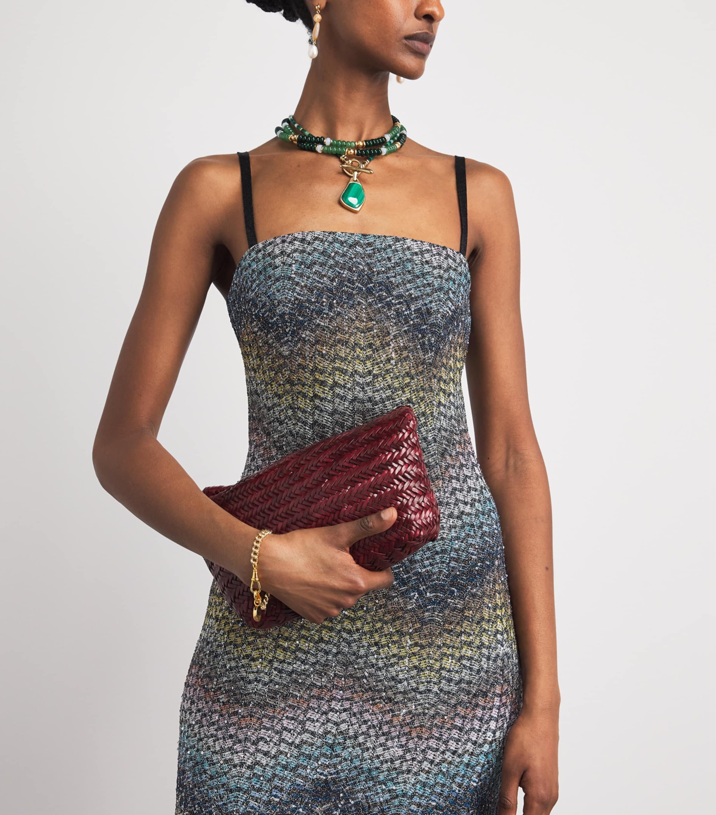 Missoni Womens Metallic Sleeveless Mini Dress Smsns Mlt Bl Ylw Vlt Image 3