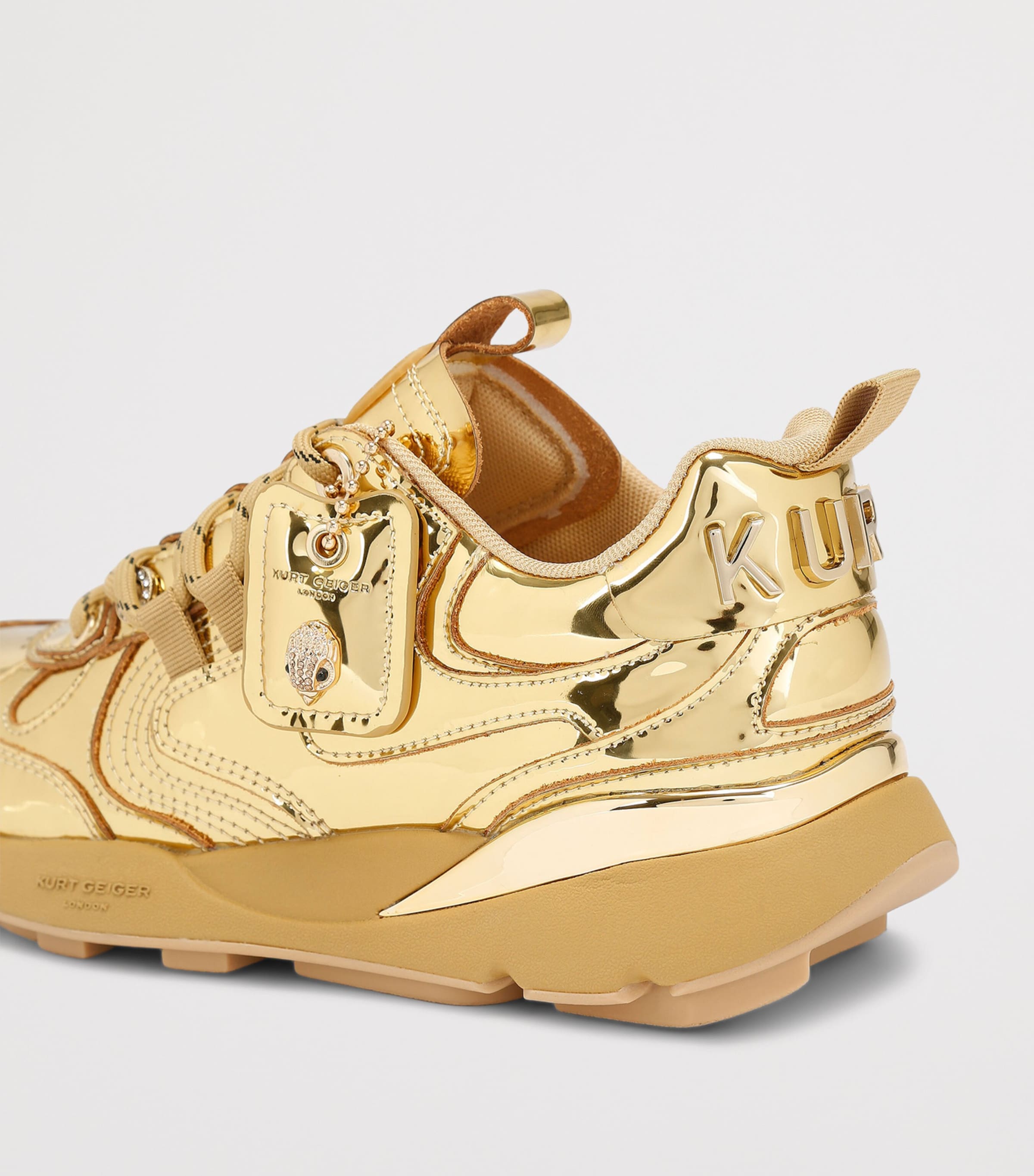 Metallic Leather Kurt Runner Sneakers GOLD Image 2
