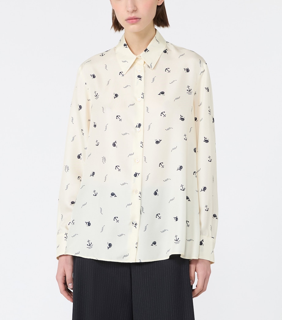 Weekend Max Mara Womens Silk Printed Shirt Ivory Image 3