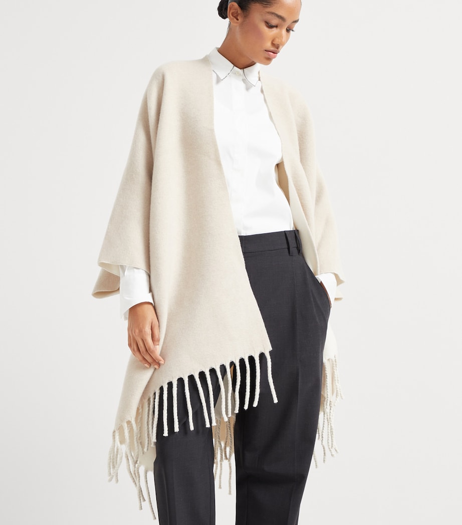 Wool-Cashmere Reversible Poncho CK95 Image 2