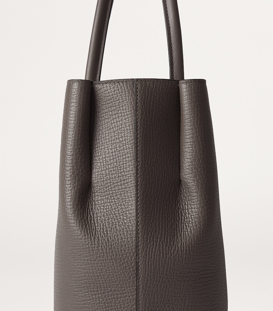 Small Leather Day Tote Bag DARK TAUPE Image 6