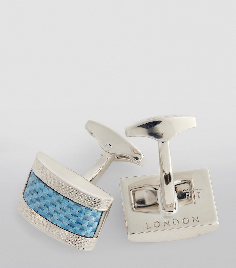 Palladium-Plated D-Shaped Cufflinks SILVER Image 4