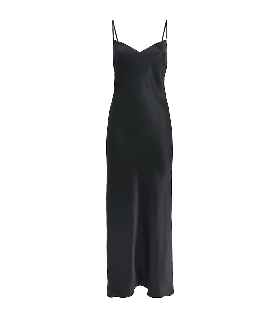 Marjolaine Womens Silk Tracy Slip Dress Noir Image 1