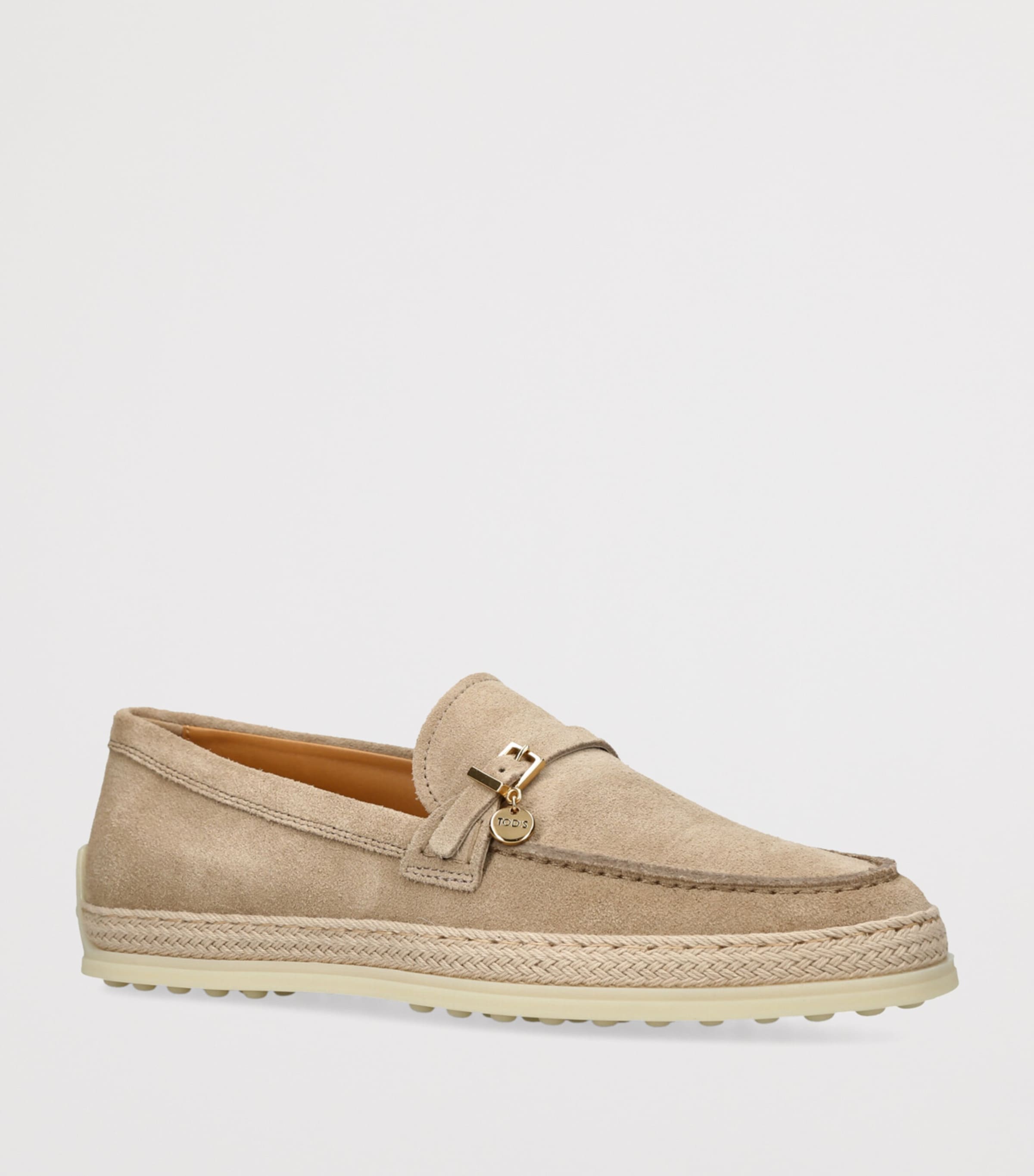 Tod's Suede City Gommino Espadrille Shoes Beige Image 3