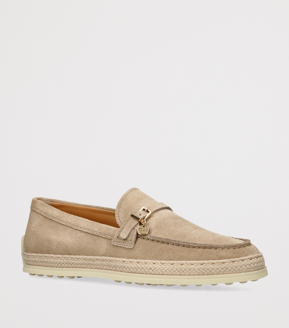 Tod's Suede City Gommino Espadrille Shoes Beige Image 3