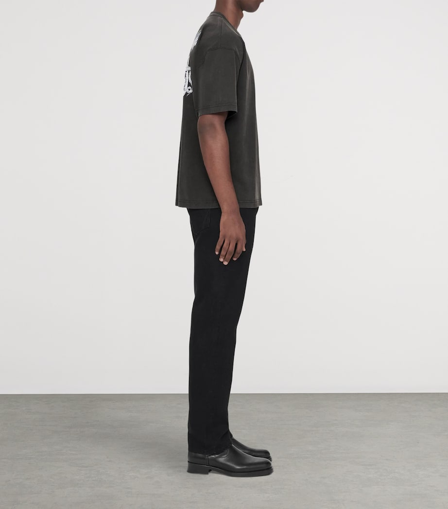 AllSaints Mens Organic Cotton Battles T-Shirt Washed Black Image 6