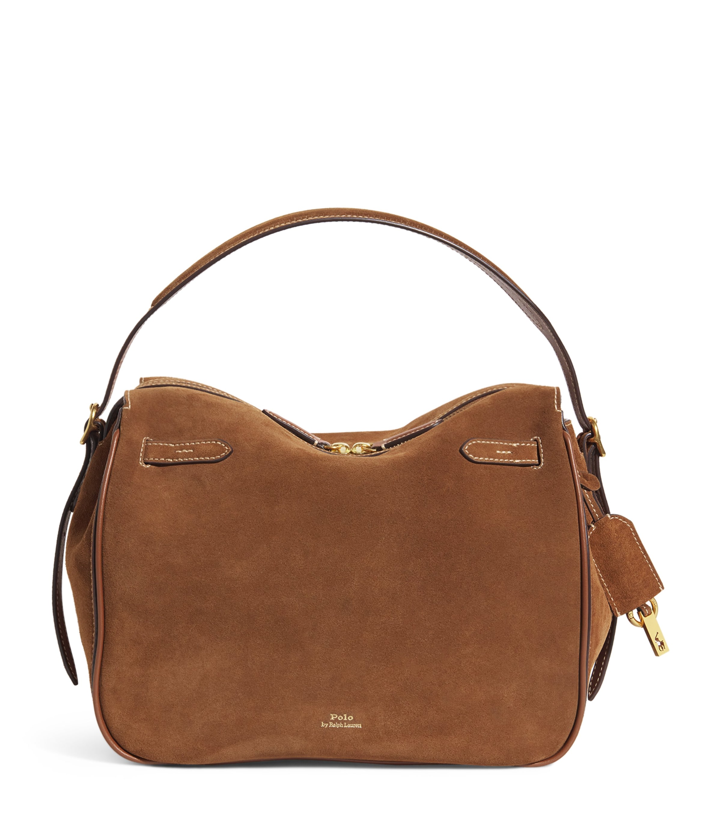 Polo Ralph Lauren Large Suede Polo ID Top-Handle Bag Cnmn/cuoio Image 1