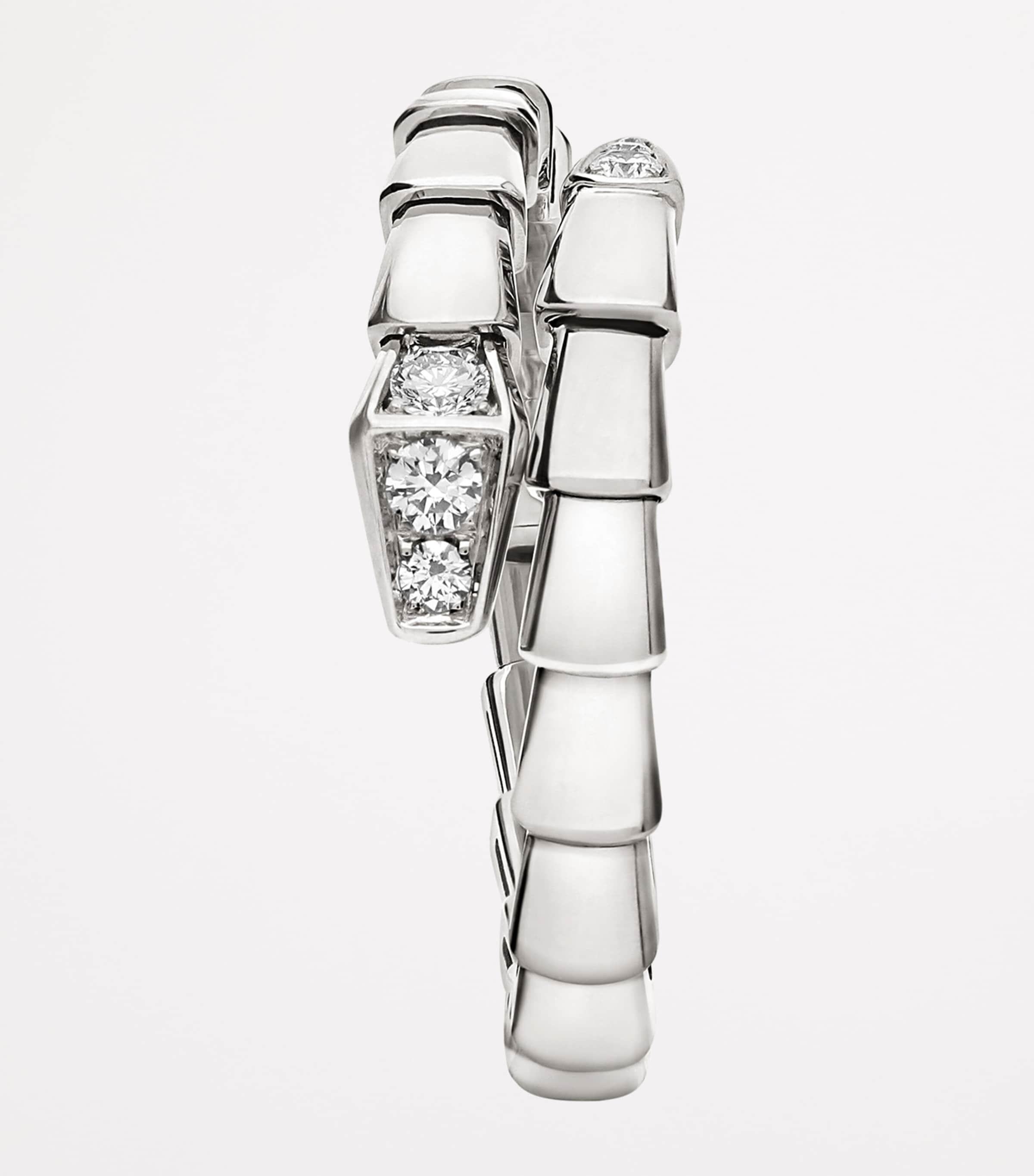 White Gold and Diamond Serpenti Viper Ring WHITE GOLD Image 2