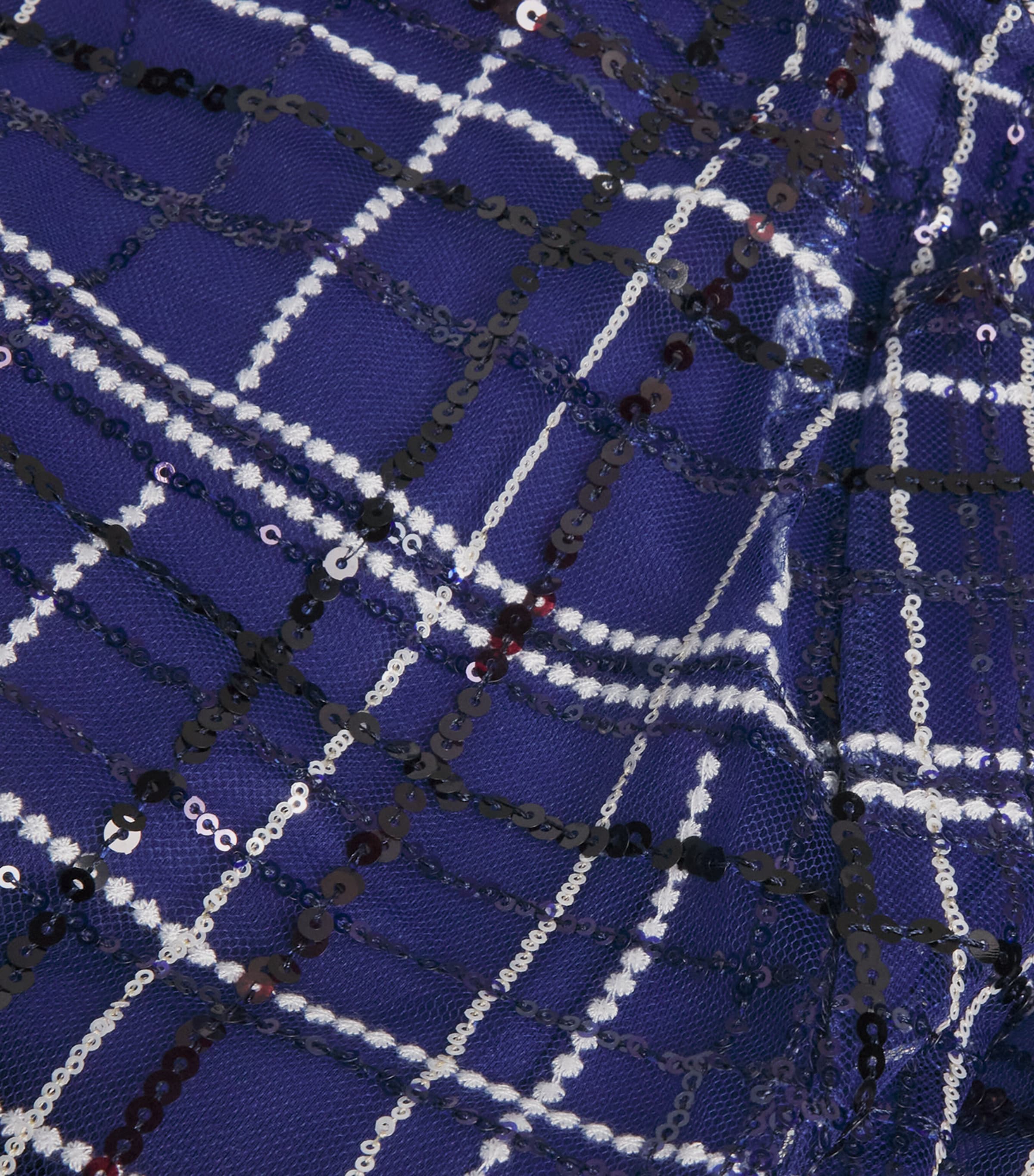 Sequin Check Mini Dress CORNFLOWER BLUE Image 5