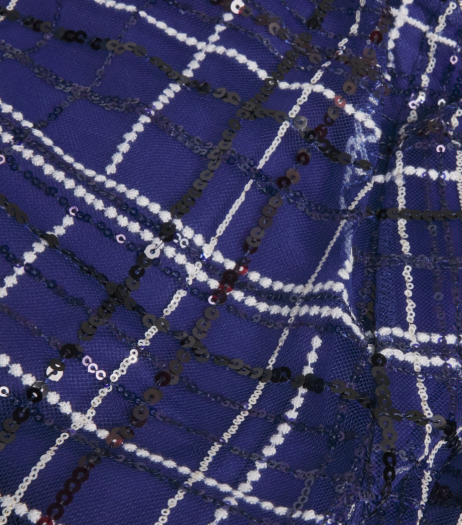 Sequin Check Mini Dress CORNFLOWER BLUE Image 5