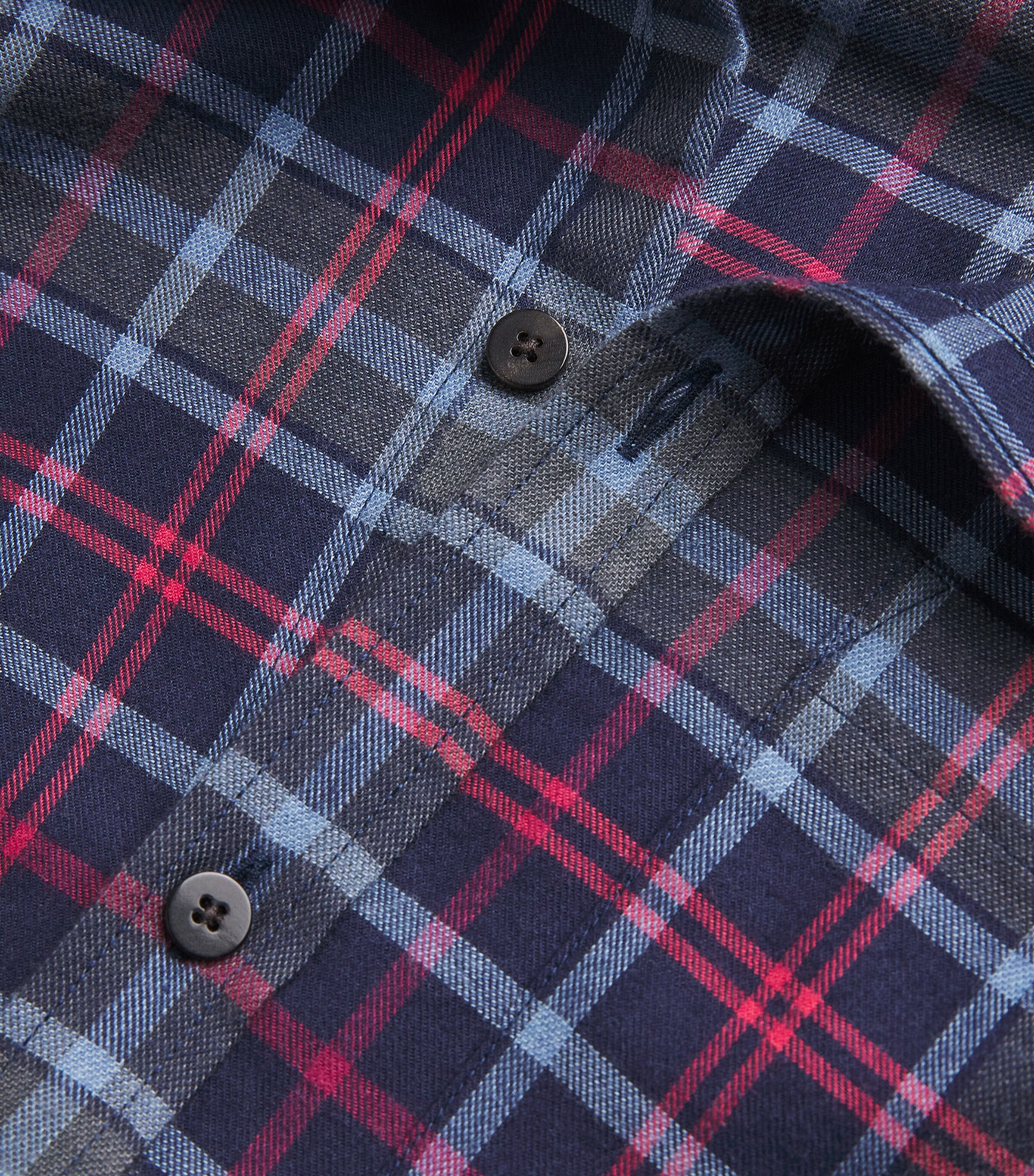 With Nothing Underneath Womens Cotton-Wool Plaid The Classic Shirt Blue & Red Plaid Image 5