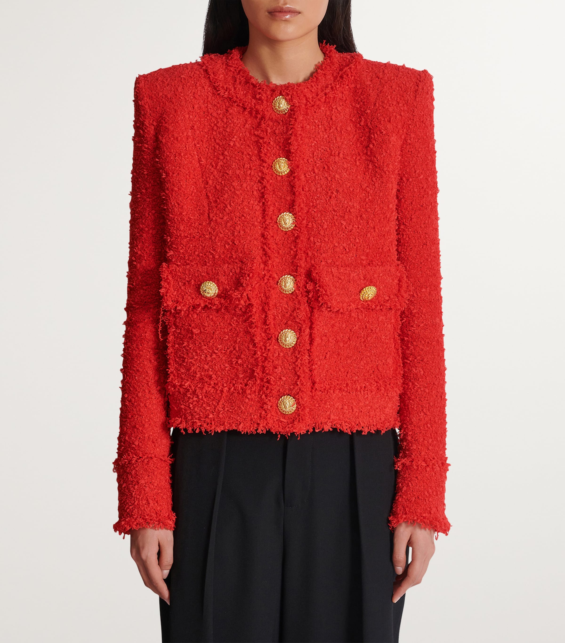 Tweed Cropped Jacket ROUGE Image 4
