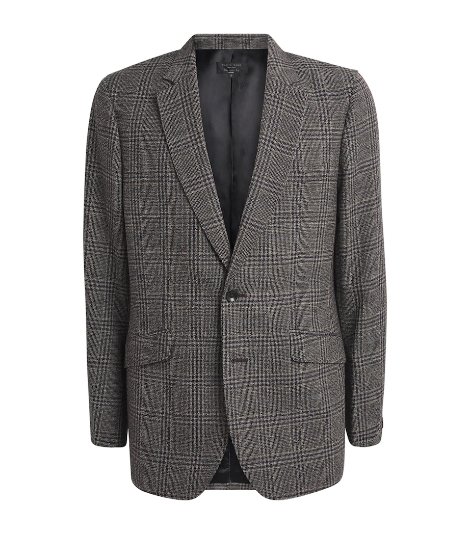 Wool Plaid Blazer BRWPL Image 1