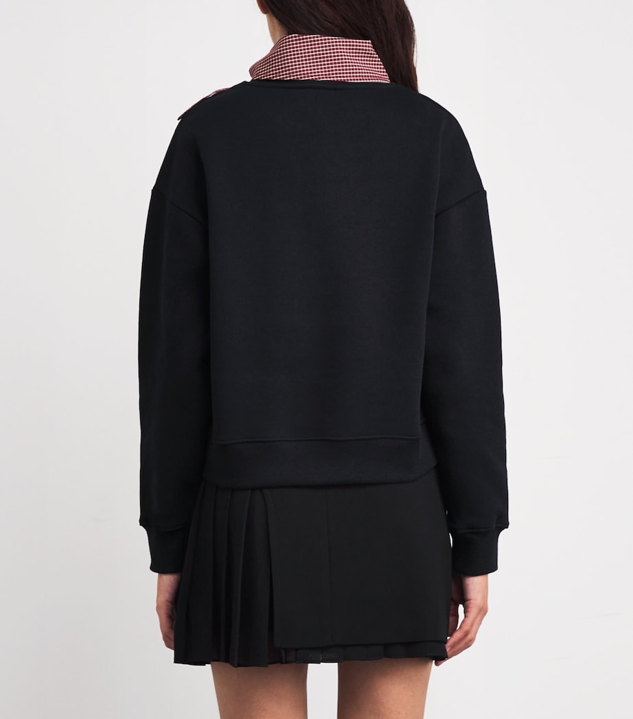 Tie-Neck Logo Sweatshirt NAVY Image 4