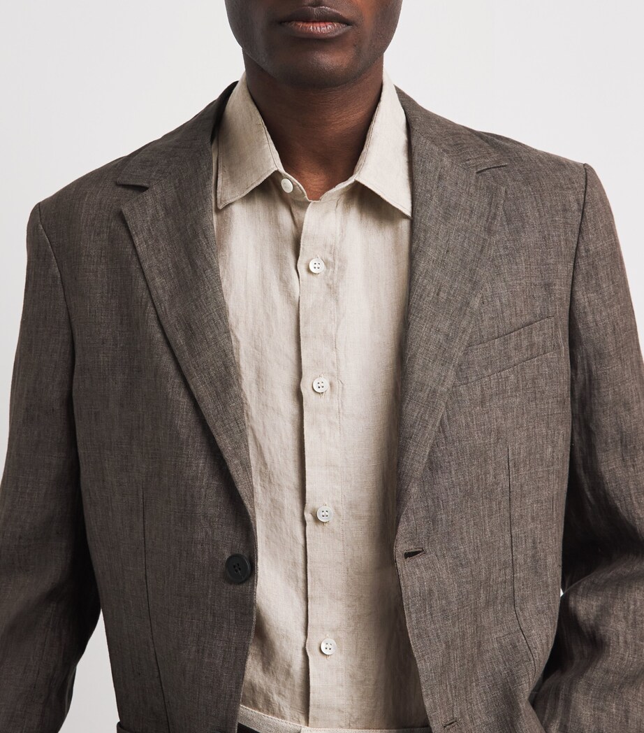 Sunspel Mens Linen Shirt Brgt Hazelwood Image 3