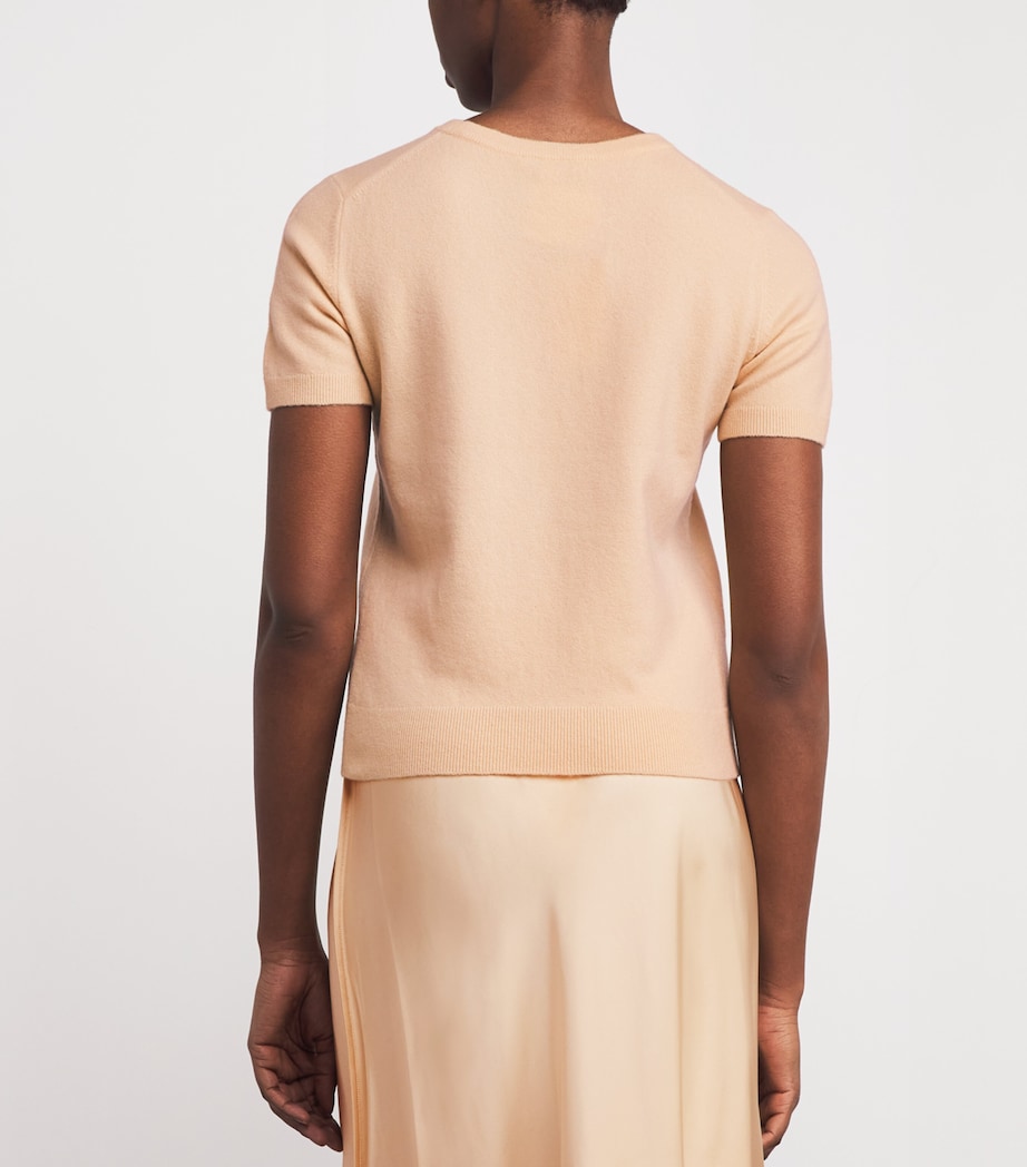 Vince Womens Wool-Blend Short-Sleeve Sweater Chamomile Image 5