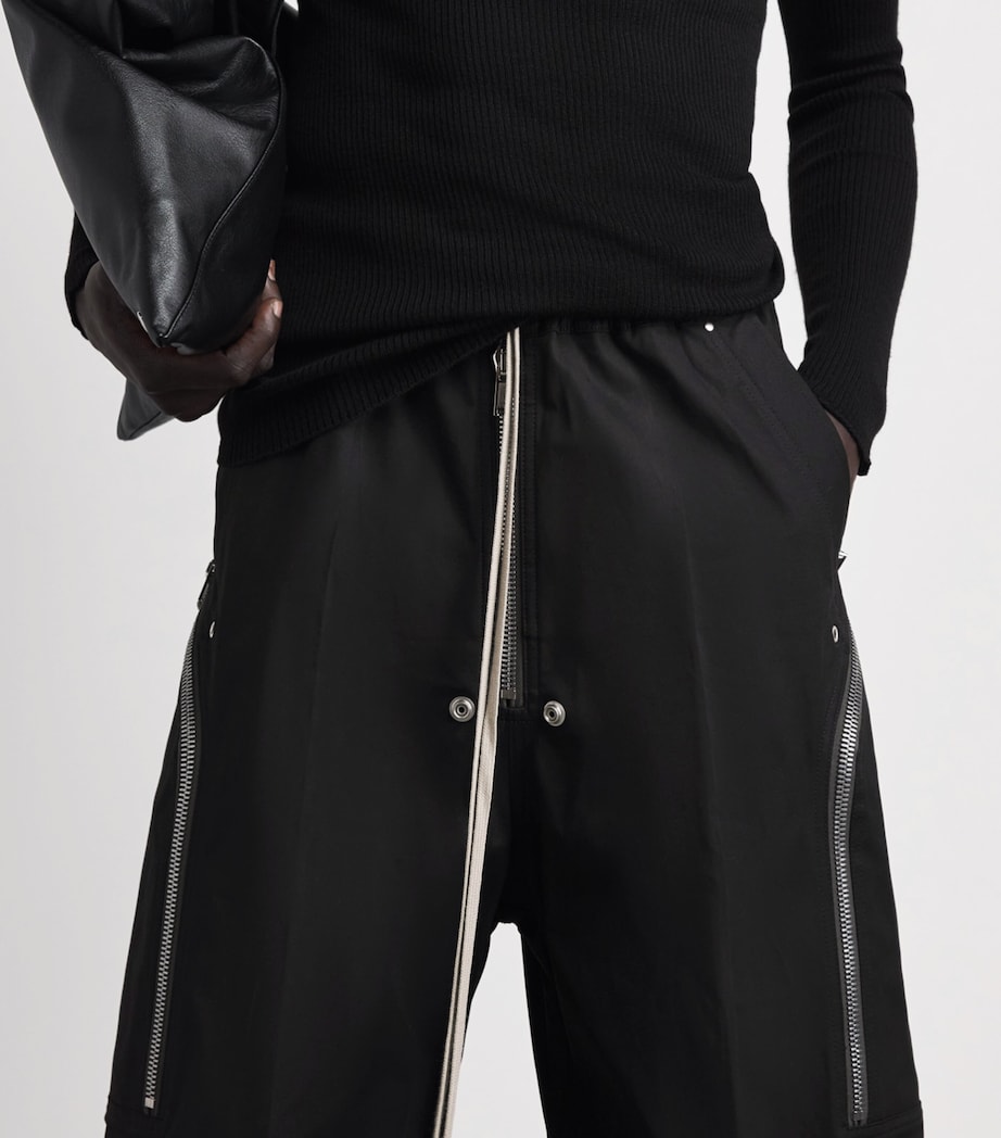 Rick Owens Mens Stretch-Cotton Heizer Belas Cargo Trousers Black Image 3