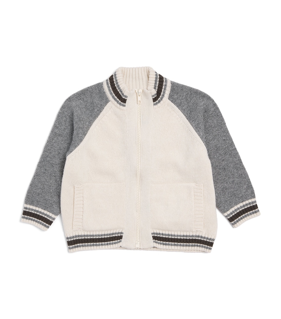 Patachou Knitted Zip-Up Cardigan (6 Months-4 Years) Melange Image 1