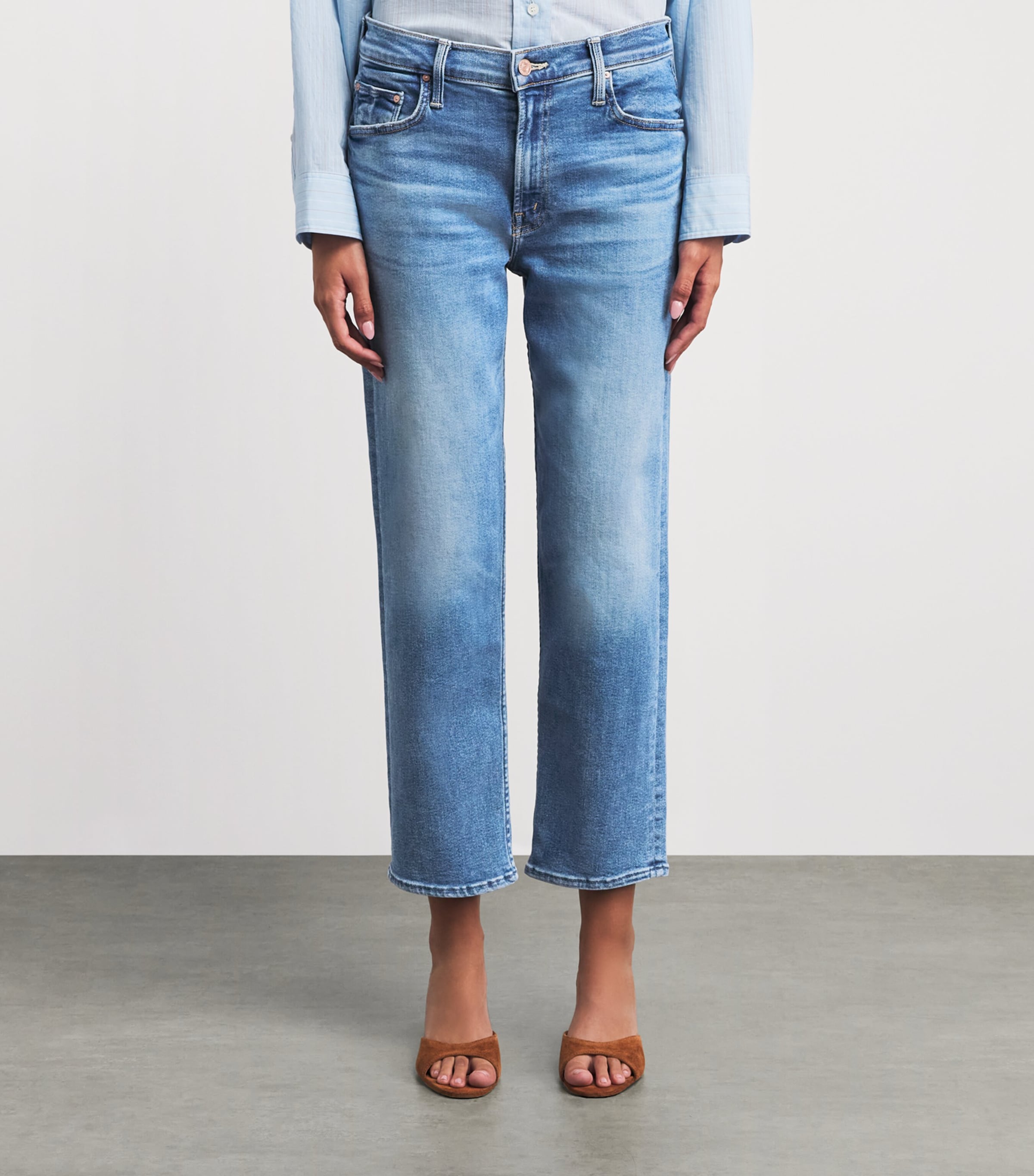 MOTHER Womens The Newbie Ankle Jeans Fbt Float My Bo Image 4