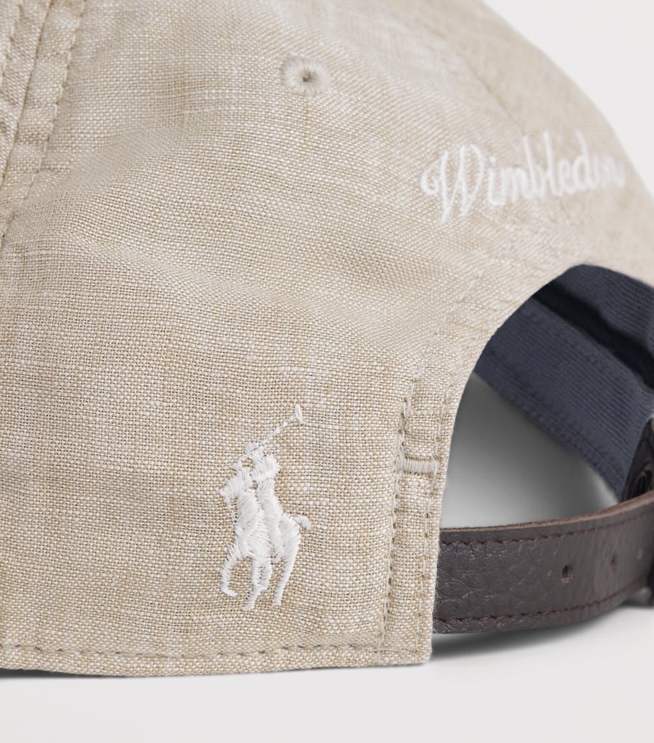 Polo Ralph Lauren x Wimbledon Linen Logo Cap Clssc Khki Wht Image 4