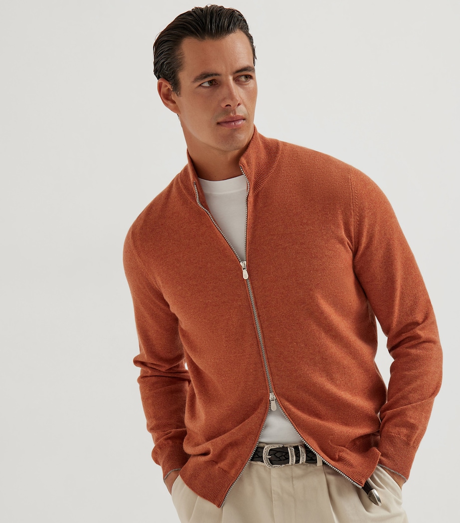 Cashmere Zip-Up Cardigan CHB40 Image 2