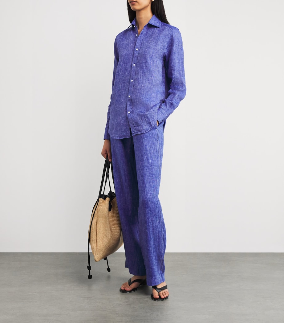 Linen The Boyfriend Shirt LAPIS BLUE Image 2