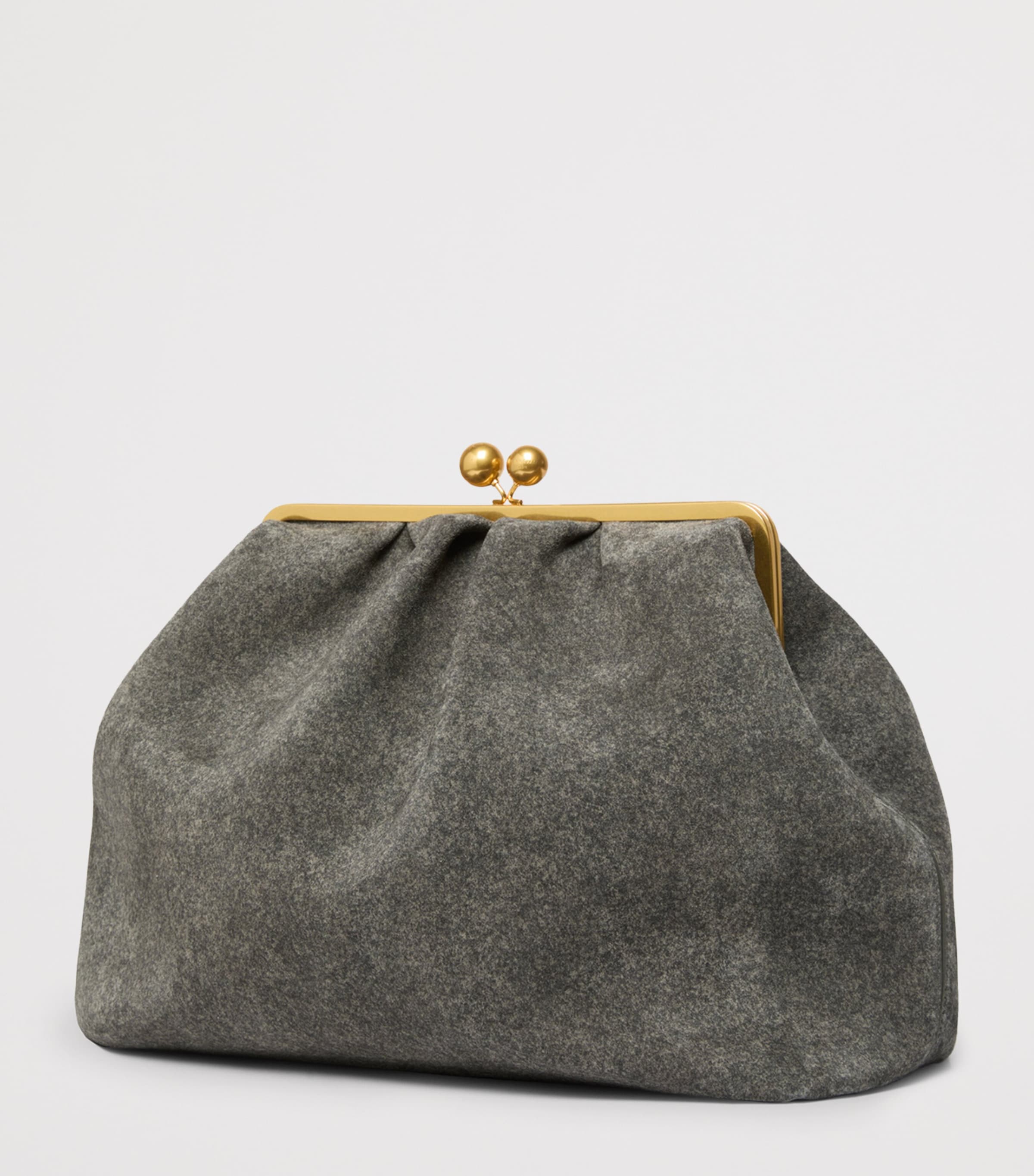 Weekend Max Mara Large Split Calfskin Pasticcino Clutch Bag Dark Grey Image 2