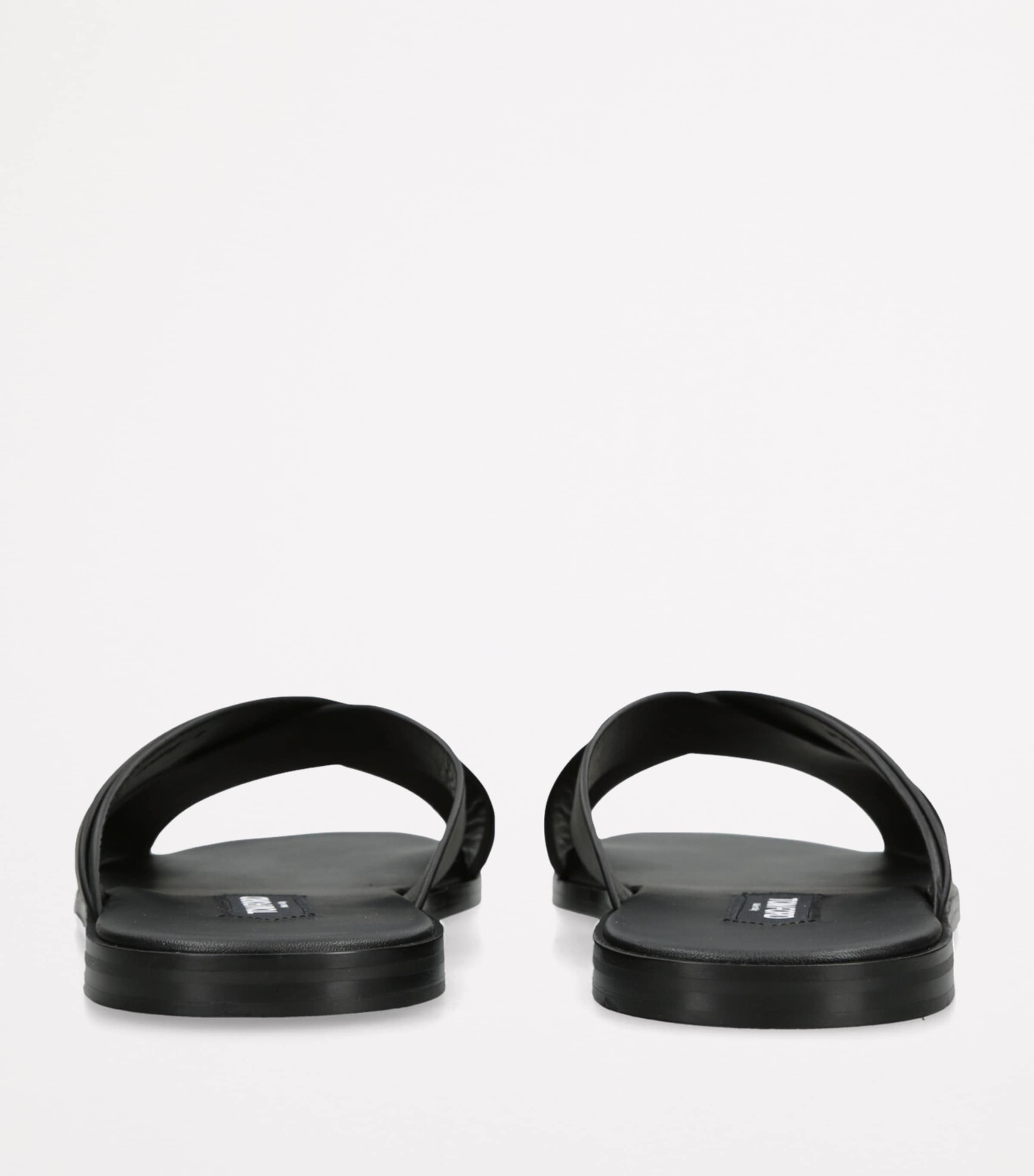 Leather Preston Slides BLACK Image 2