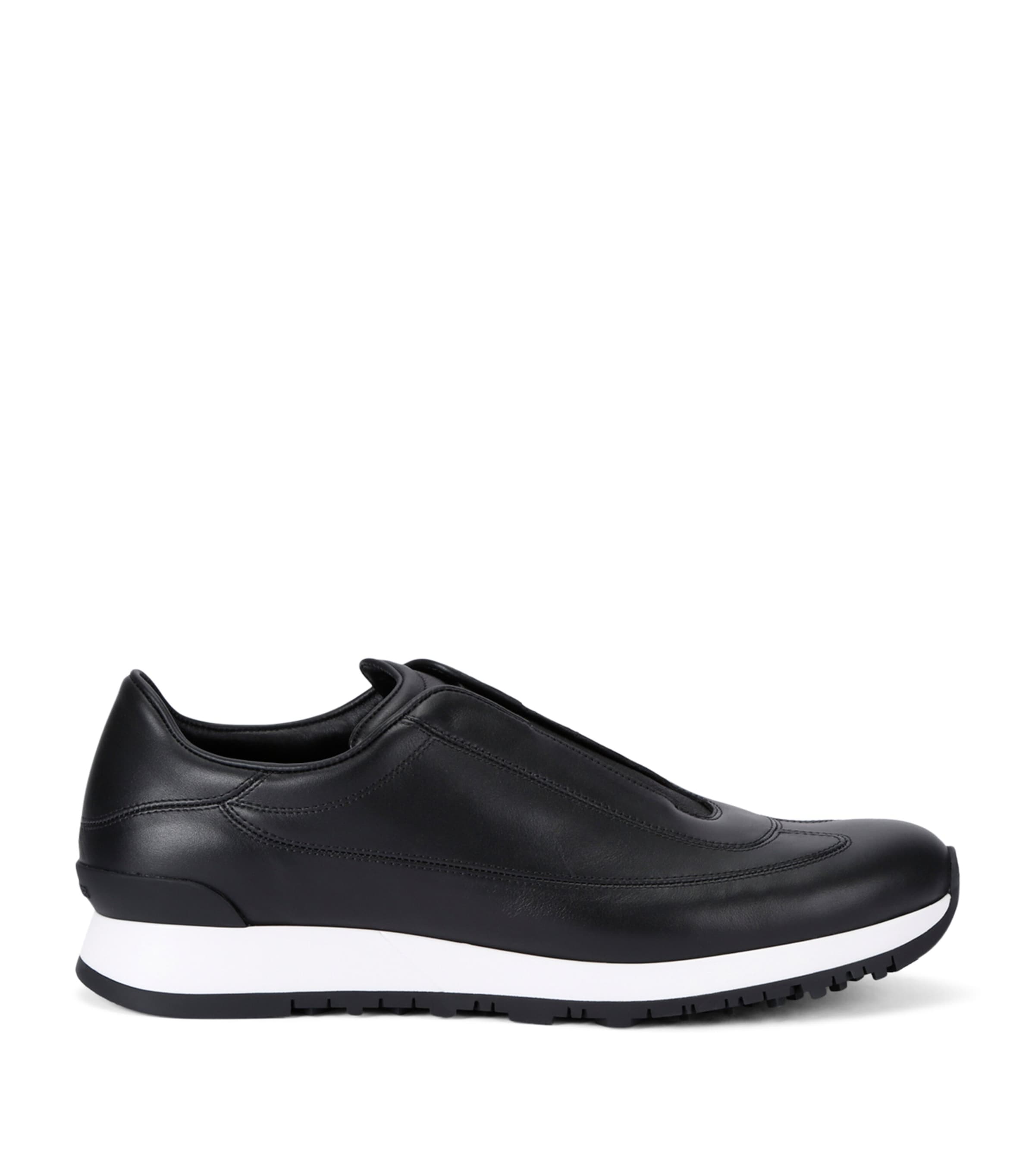 John Lobb Lift Leather Slip-on Sneakers In Black