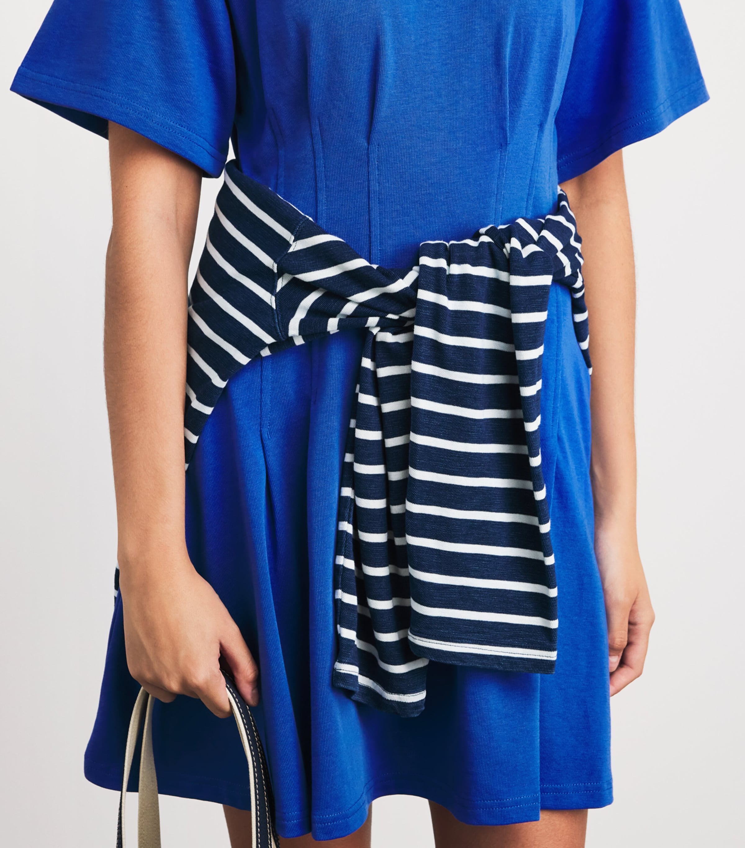 Polo Ralph Lauren Womens Cotton Shaped Mini T-Shirt Dress Gala Blue Image 5