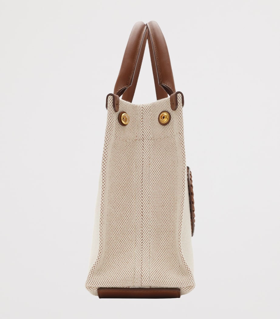 Burberry Mini Canvas Clovelly Bag Natural Image 4
