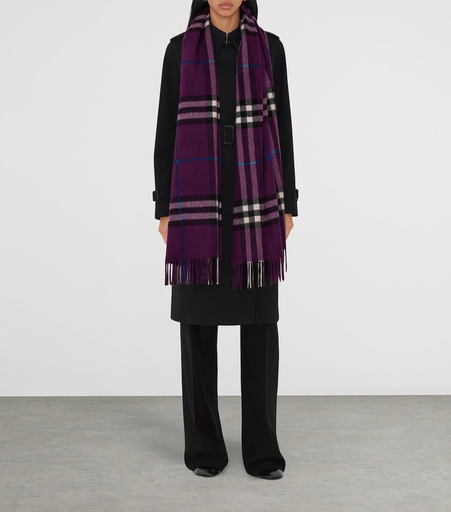 Cashmere Wide Check Scarf PANSY Image 3