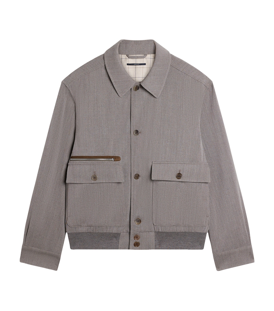 Wool Super 120s Bomber Jacket 256DRAB Image 1