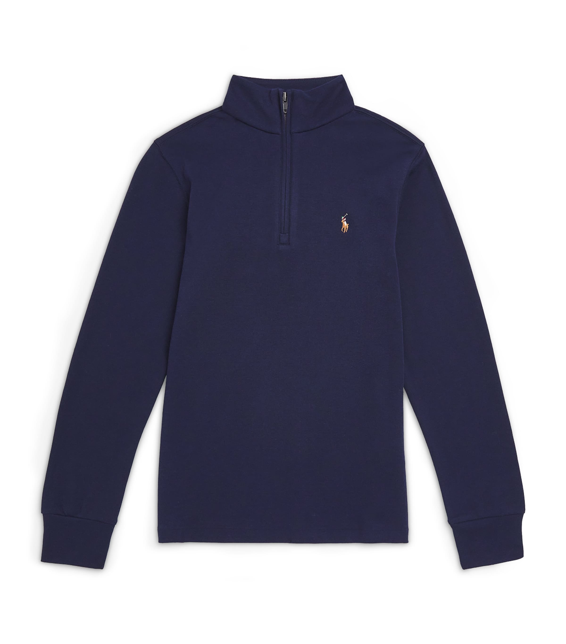 Cotton Quarter-Zip Sweatshirt (6-14 Years) REFINED NAVY Image 1