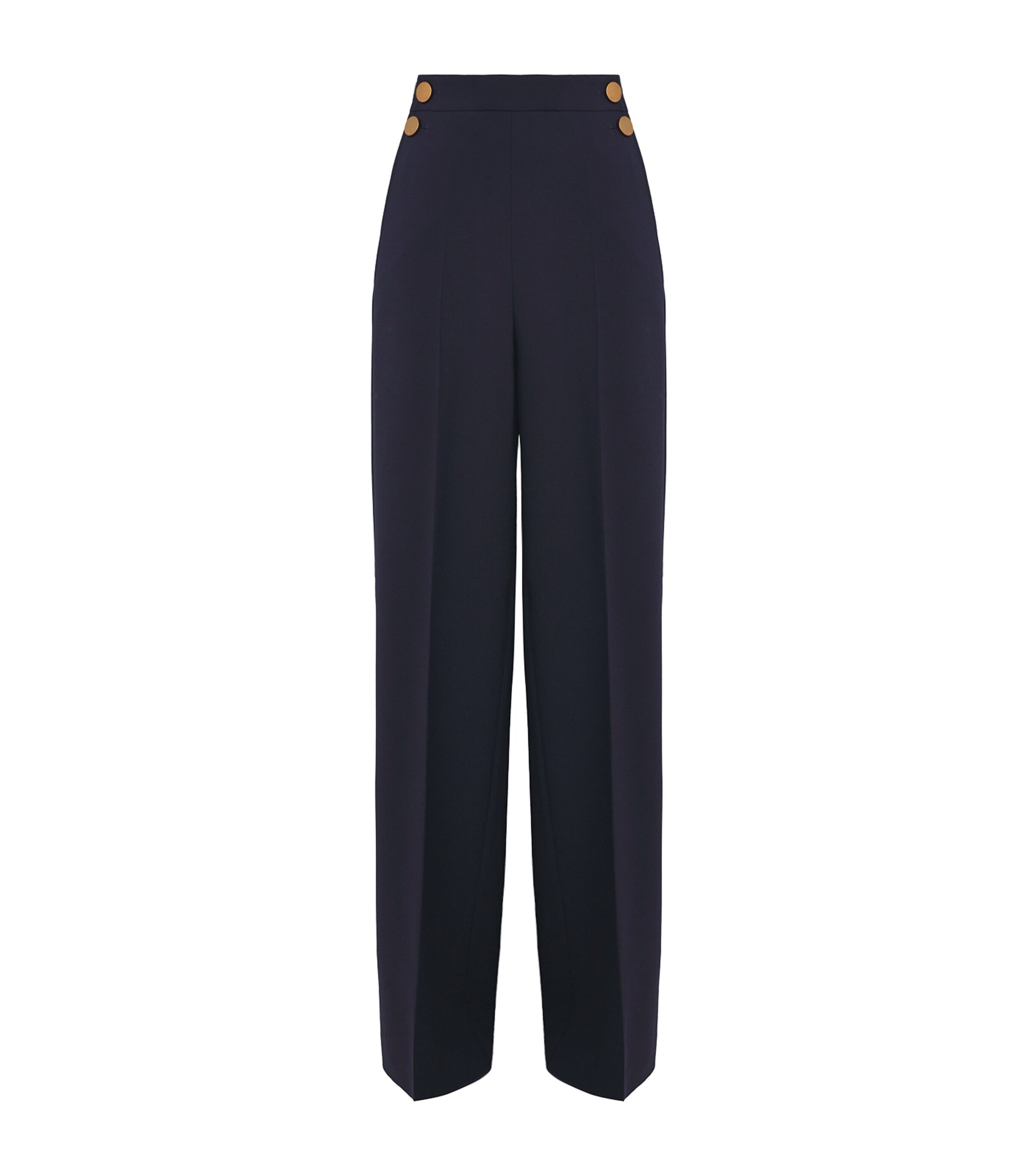 MAX MARA STRETCH-VIRGIN WOOL WIDE-LEG TROUSERS 