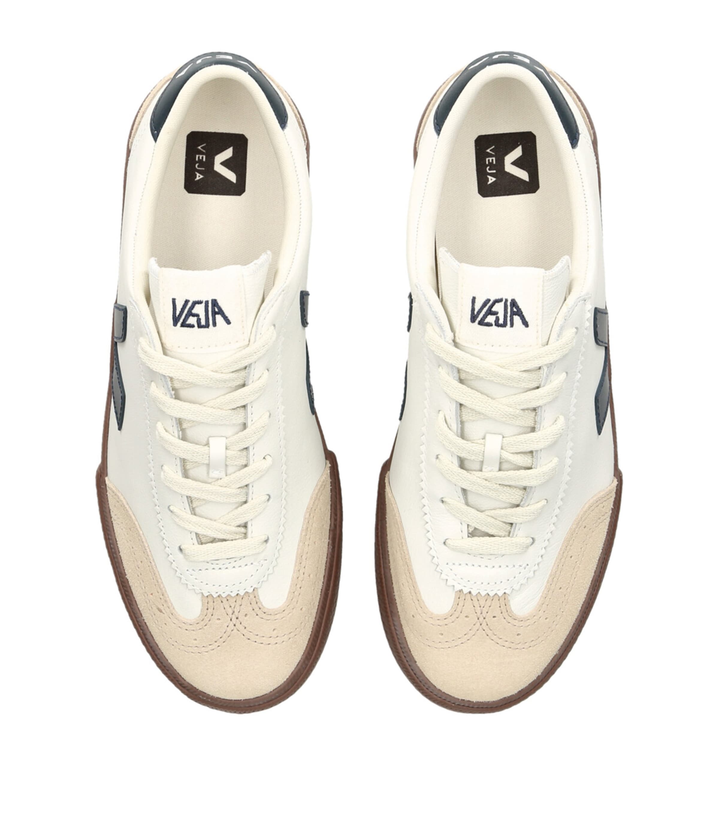 Leather Volley Sneakers WHITE/BLK Image 4