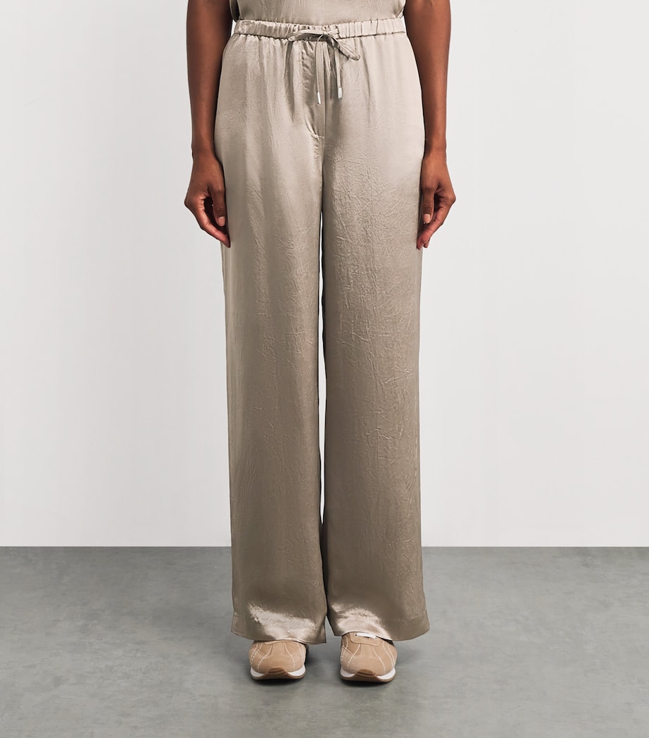 Satin Elliat Straight Tailored Trousers FADED OLIVE Image 3