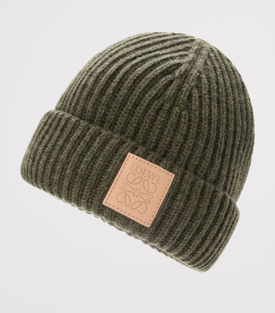 Cashmere Logo Beanie DARK KHAKI Image 2