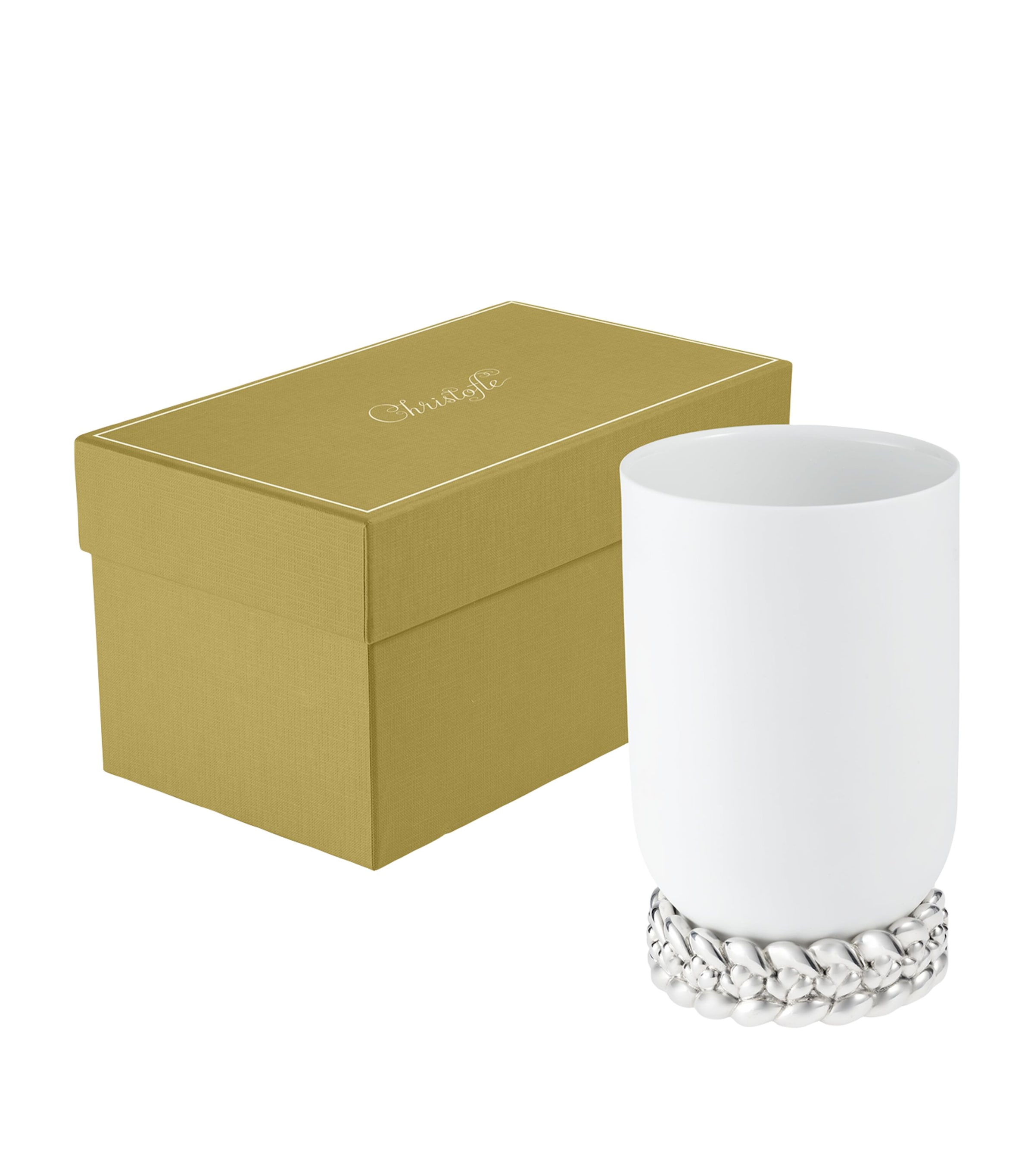 Porcelain Babylone Vase (19cm) WHITE Image 3